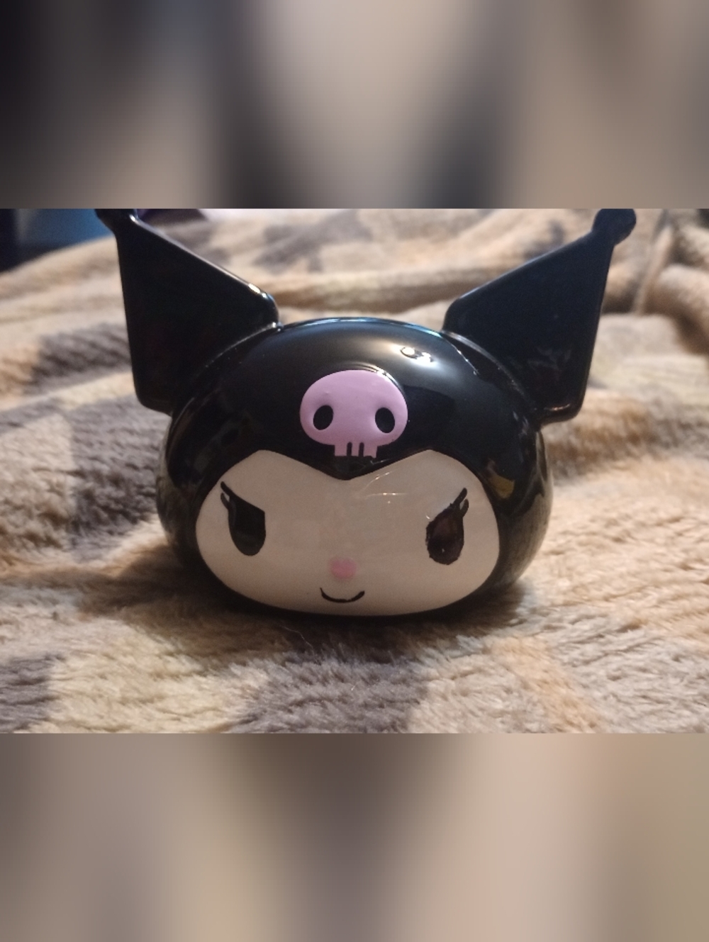 Sanrio Kuromi Ceramic Dish - Black and White with Pink Accent